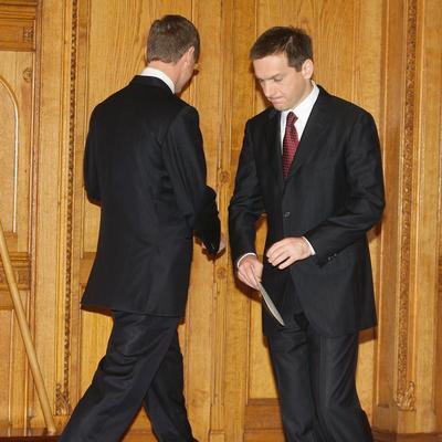 Sajtótájékoztató a miniszterelnök jelölt személyéről-stock-foto