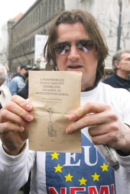 Március 15. - Ünnepségek és rendzavarás a Nemzeti Ünnepen-stock-foto