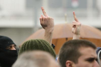 Március 15. - Ünnepségek és rendzavarás a Nemzeti Ünnepen-stock-foto