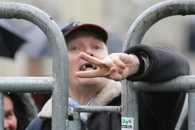 Március 15. - Ünnepségek és rendzavarás a Nemzeti Ünnepen-stock-foto