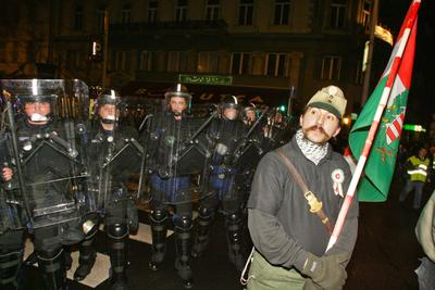 Március 15. - Ünnepségek és rendzavarás a Nemzeti Ünnepen-stock-foto