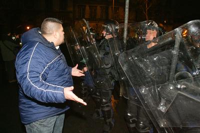 Március 15. - Ünnepségek és rendzavarás a Nemzeti Ünnepen-stock-foto