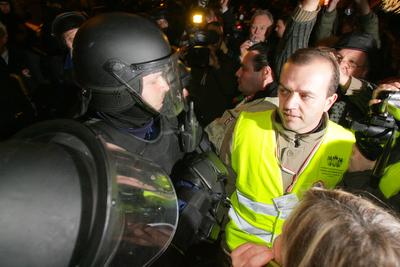 Március 15. - Ünnepségek és rendzavarás a Nemzeti Ünnepen-stock-foto