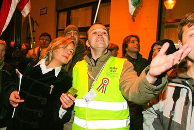 Március 15. - Ünnepségek és rendzavarás a Nemzeti Ünnepen-stock-foto