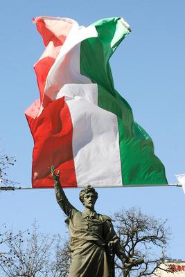 Az MSZP március 15.-ei rendezvénye a Pilvaxnál-stock-foto