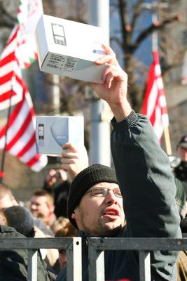 Az MSZP március 15.-ei rendezvénye a Pilvaxnál-stock-foto