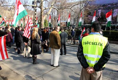 Ünnepi megemlékezés a Nemzeti Múzeumnál-stock-foto
