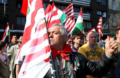 Ünnepi megemlékezés a Nemzeti Múzeumnál-stock-foto