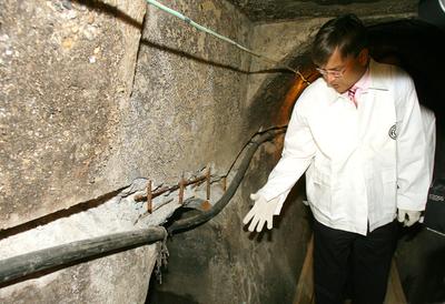 Demszky a csőben-stock-foto