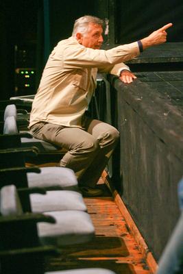 Jirí Menzel az Új Színházban próbál-stock-foto