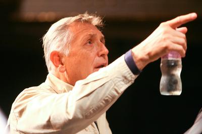Jirí Menzel az Új Színházban próbál-stock-foto