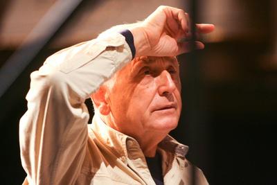 Jirí Menzel az Új Színházban próbál-stock-foto