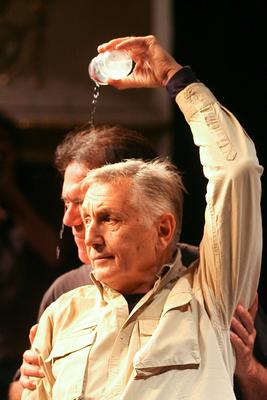 Jirí Menzel az Új Színházban próbál-stock-foto