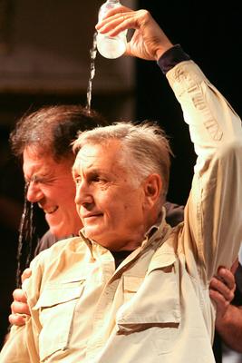 Jirí Menzel az Új Színházban próbál-stock-foto