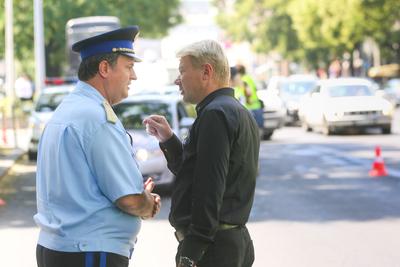 Mika Hakkinen Budapesten kampányol-stock-photo