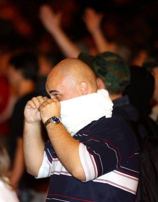 Ostrom az MTV székház ellen-stock-foto