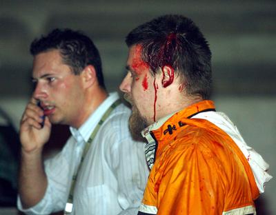 Ostrom az MTV székház ellen-stock-foto