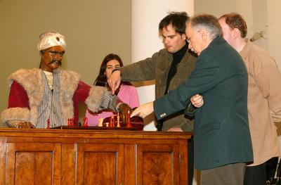 Kempelen Farkas sakkautomatája a Műcsarnokban-stock-foto