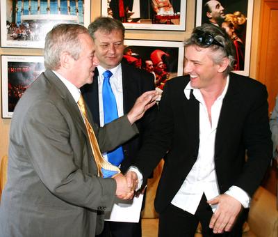 Átadás-átvétel a Nemzeti Színház élén-stock-foto