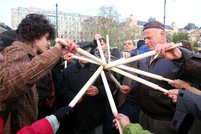 A holokausztra emlékeztek-stock-foto