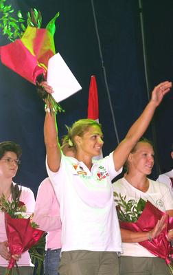 Olimpikonjainkat ünnepelték a SYMA csarnokban-stock-foto