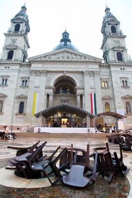 Vihar augusztus 20-án-stock-foto