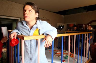 Forgatják a Kire ütött ez a gyerek? című tévéfilmet-stock-foto