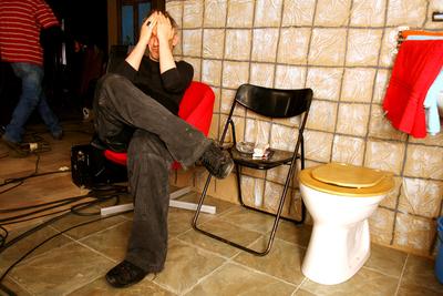 Forgatják a Kire ütött ez a gyerek? című tévéfilmet-stock-foto