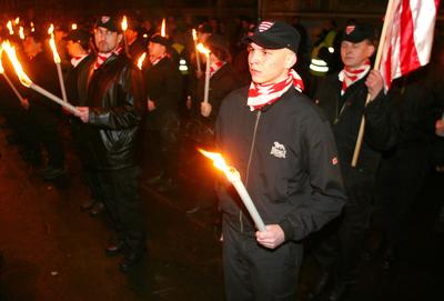 Magyar Gárda demonstrációja-stock-foto