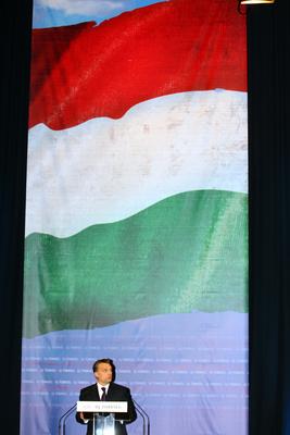 Orbán Viktor évértékelője a Millenárison-stock-foto