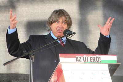 A Jobbik a Deák téren ünnepel-stock-foto