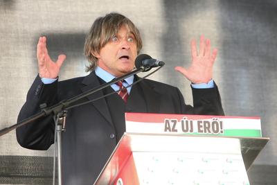 A Jobbik a Deák téren ünnepel-stock-foto