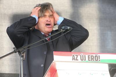 A Jobbik a Deák téren ünnepel-stock-foto