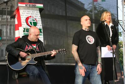 A Jobbik a Deák téren ünnepel-stock-foto