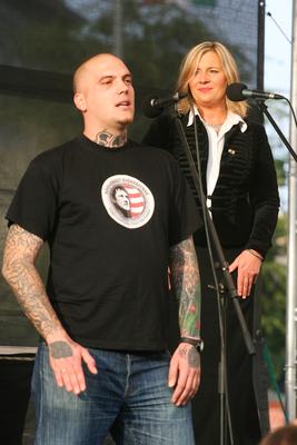 A Jobbik a Deák téren ünnepel-stock-foto