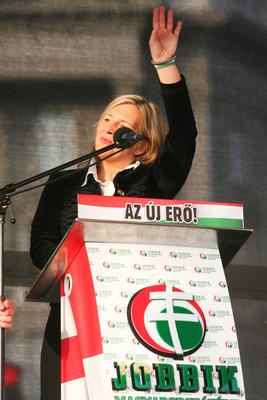 A Jobbik a Deák téren ünnepel-stock-foto