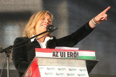 A Jobbik a Deák téren ünnepel-stock-foto