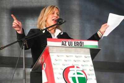 A Jobbik a Deák téren ünnepel-stock-foto