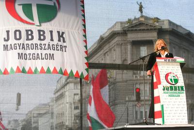 A Jobbik a Deák téren ünnepel-stock-foto