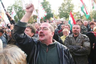 A Jobbik a Deák téren ünnepel-stock-foto