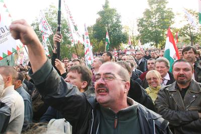 A Jobbik a Deák téren ünnepel-stock-foto