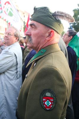 A Jobbik a Deák téren ünnepel-stock-foto