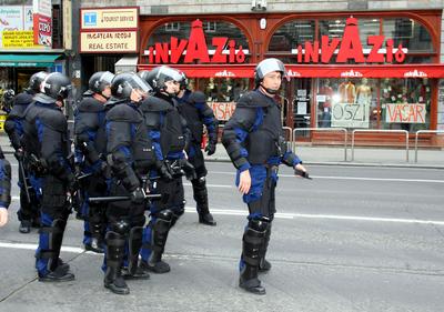 Hídblokád és tüntetés a belvárosban-stock-foto