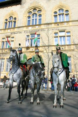 Március 15.-i ünnepségek Kőbányán-stock-foto
