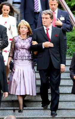 Viktor Juscsenko Budapesten-stock-foto