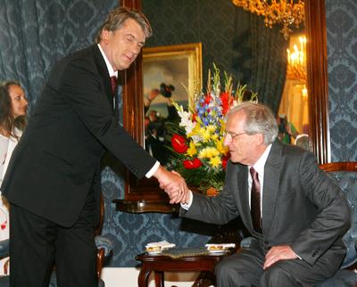 Magyar- ukrán államfői találkozó-stock-foto