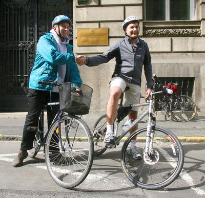 Program a kerékpáros Magyarországért-stock-foto