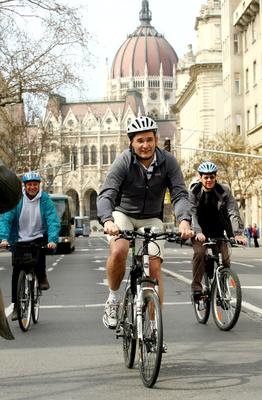 Program a kerékpáros Magyarországért-stock-foto