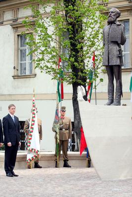Batthyány szobor leleplezése a Batthyány téren-stock-foto