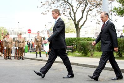 Batthyány szobor leleplezése a Batthyány téren-stock-foto